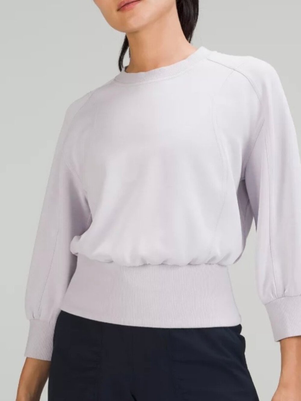Lululemon Women’s Softstreme Ribbed-Hem Activeweat Sweatshirt, Purple, Size 6